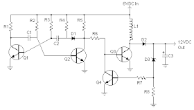 Simple  6V to 12V Converter Circuit Diagram