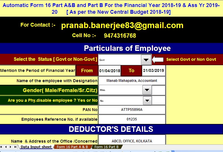 Free Download Automated Tax One by One Preparation Excel Based