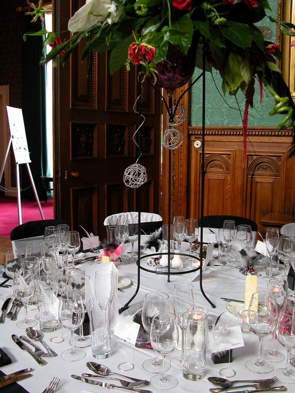 Black White Hot Pink Wedding at Knowsley Hall