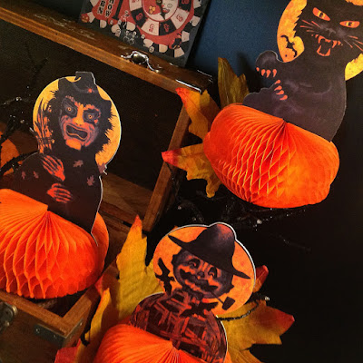 Close-up of small-edition run by Bindlegrim of Halloween paper decorations created for the Halloween Trunk Show 10.