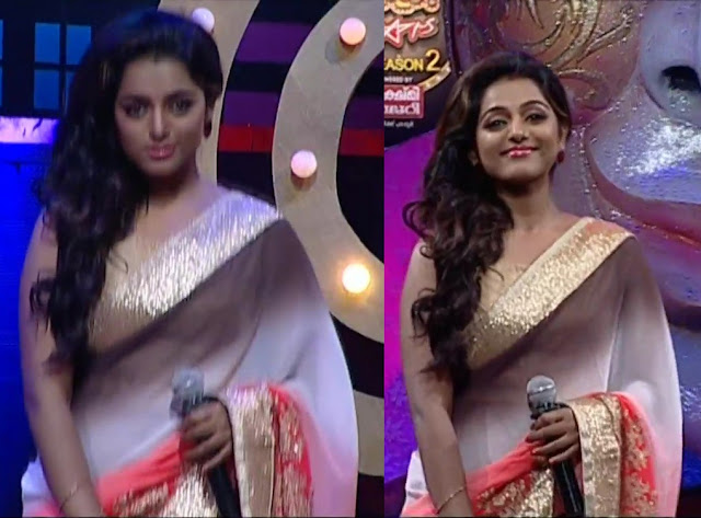 TV anchor Meera Anil latest photos in Transparent saree | Sleeveless blouse exposing Navel Navel Queens TV anchor Meera Anil latest photos in Transparent saree | Sleeveless blouse exposing Navel Navel Queens