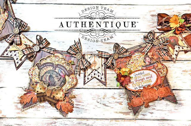 Authentique Pleasant Thanksgiving Banner Tutorial by Kathy Clement Photo 10