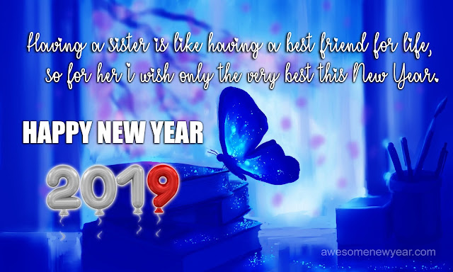 New Year 2019 Greeting to Sister