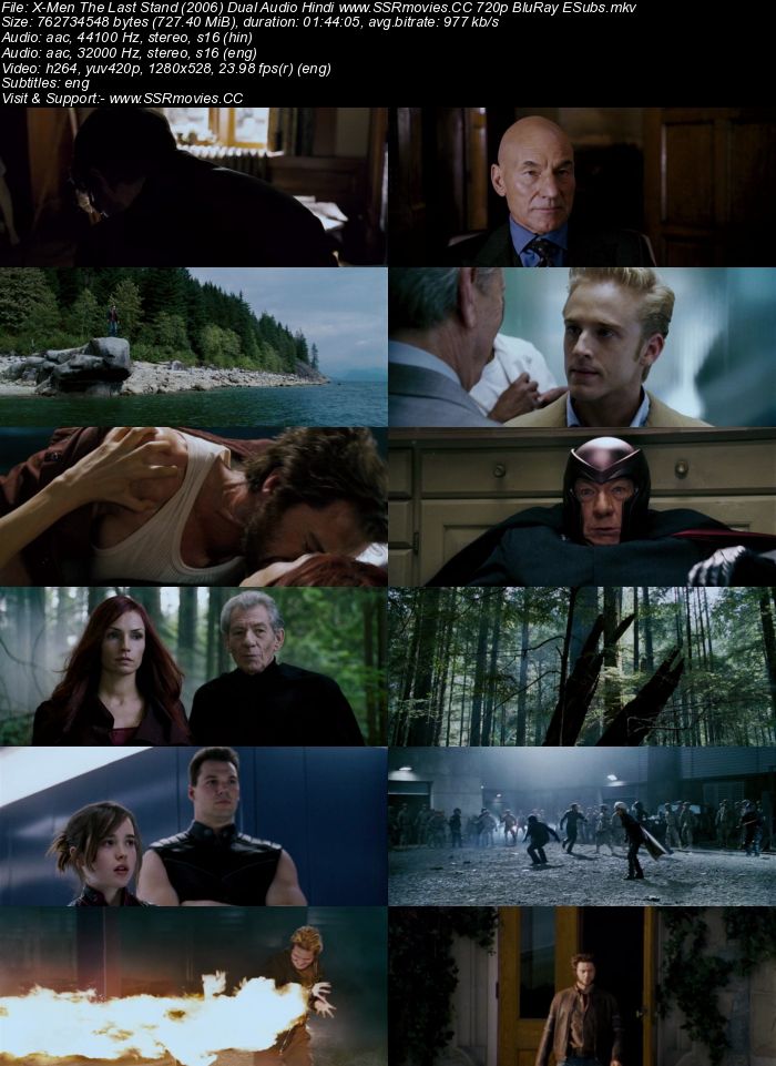 X-Men The Last Stand (2006) Dual Audio 300MB Hindi BluRay Full Movie Download