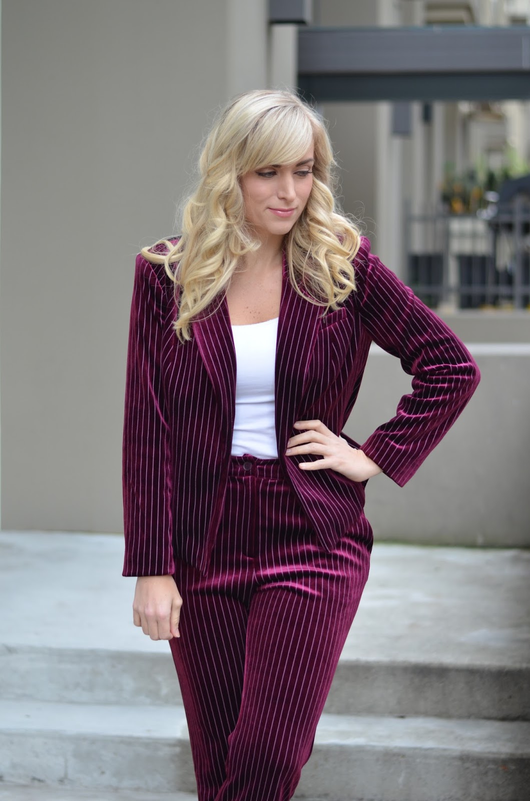 Velour Pinstripe Suit