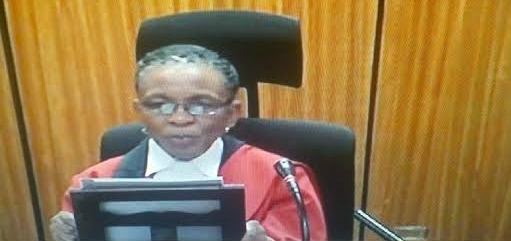 Judge Masipa giving her verdict on the Oscar Pistorius murder case.