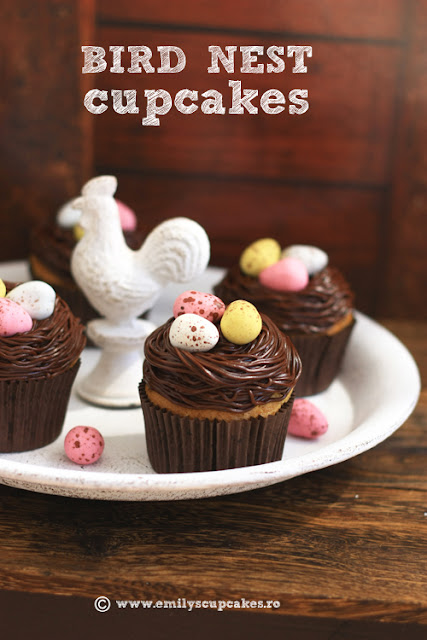 Bird nest cupcakes - cupcakes "cuib de pasare"