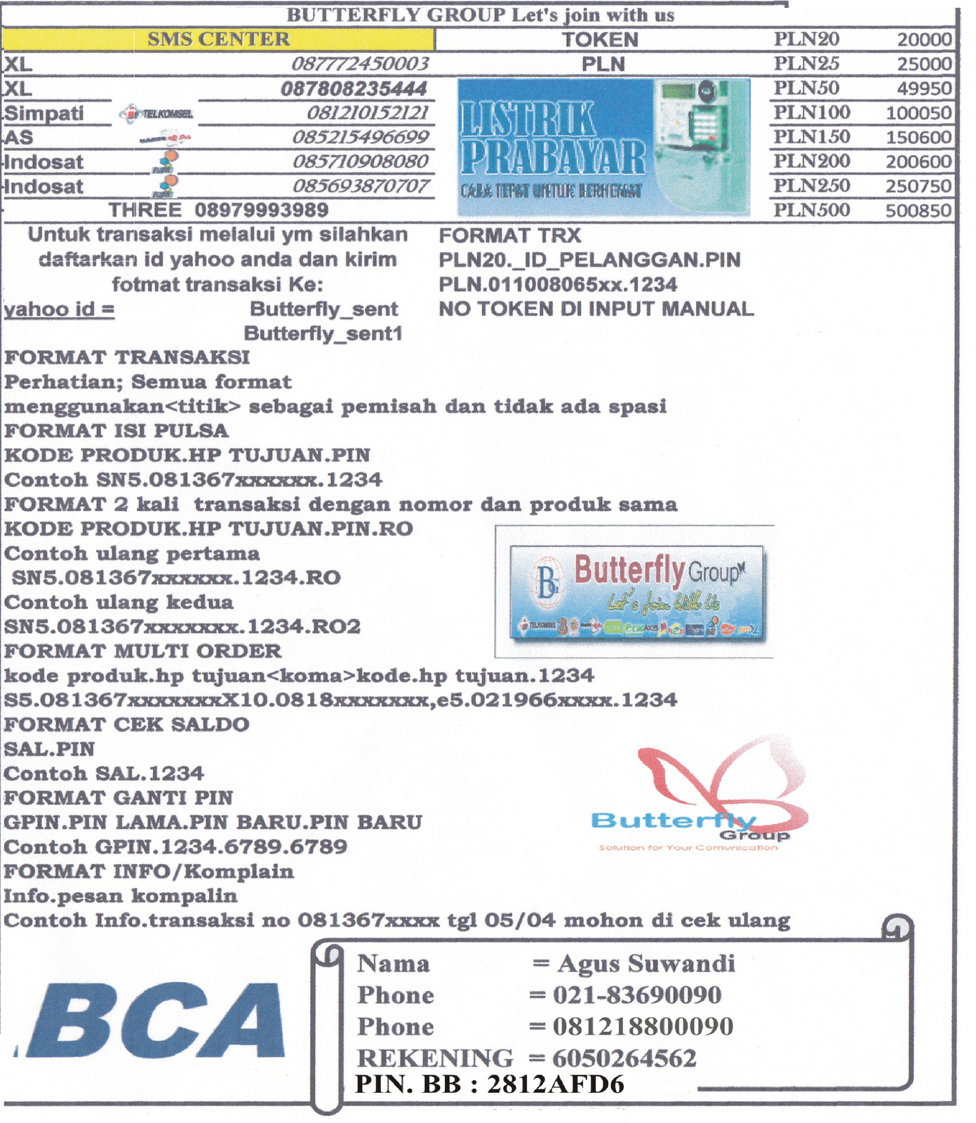 chip multi all operator: daftar harga pulsa ( harga sewaktu2 bisa
