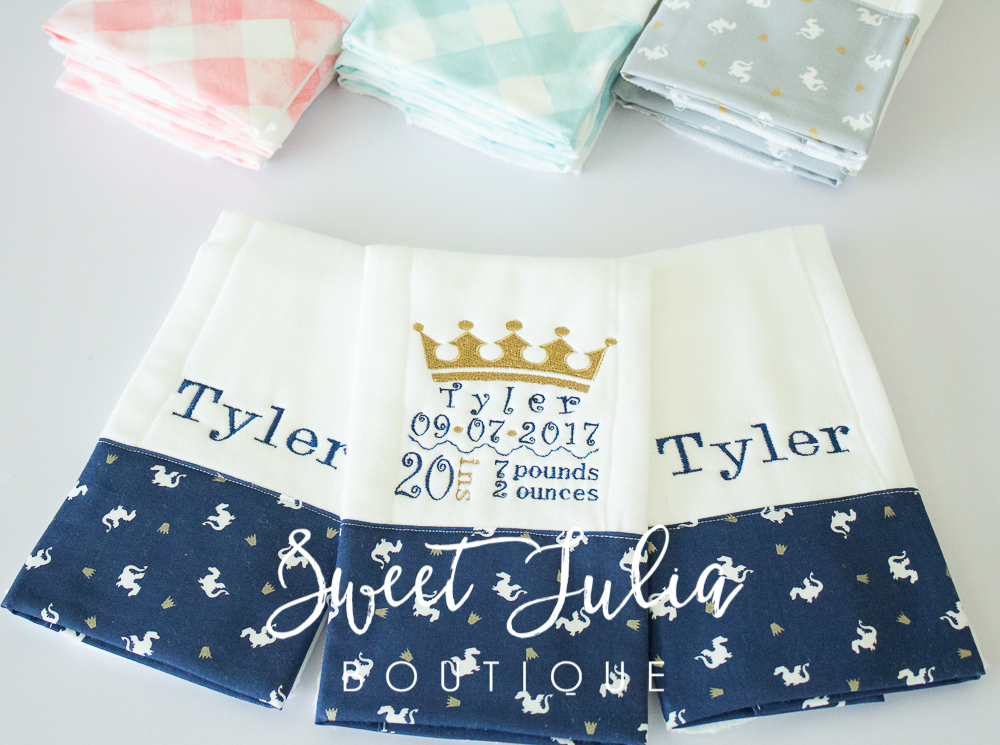 Sweet Julia Boutique Easy Baby Burp Cloths