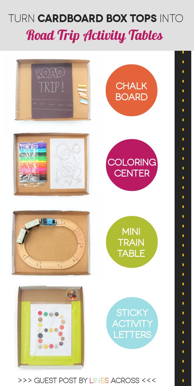 Road trip activity tables for the kiddos!