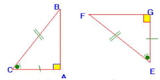 تقايس مثلثان قائمان