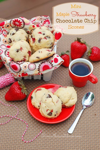 Maple Strawberry Chocolate Chip Scones by The Sweet Chick