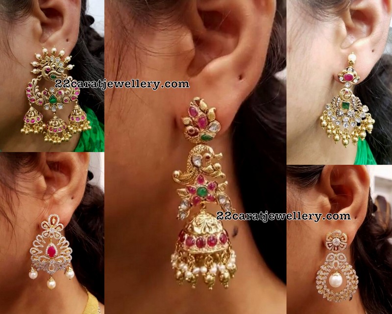 Antique Jhumkas Diamond Earrings by Kothari Jewelry Jewellery Designs