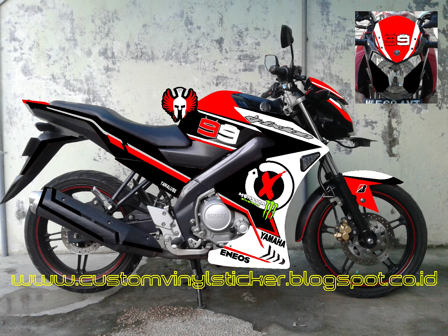 STICKRENZ: Yamaha Vixion Black - Custom Lorenzo Sticker Concept