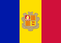 Logo Gambar Bendera Negara Andorra PNG JPG ukuran 200 px