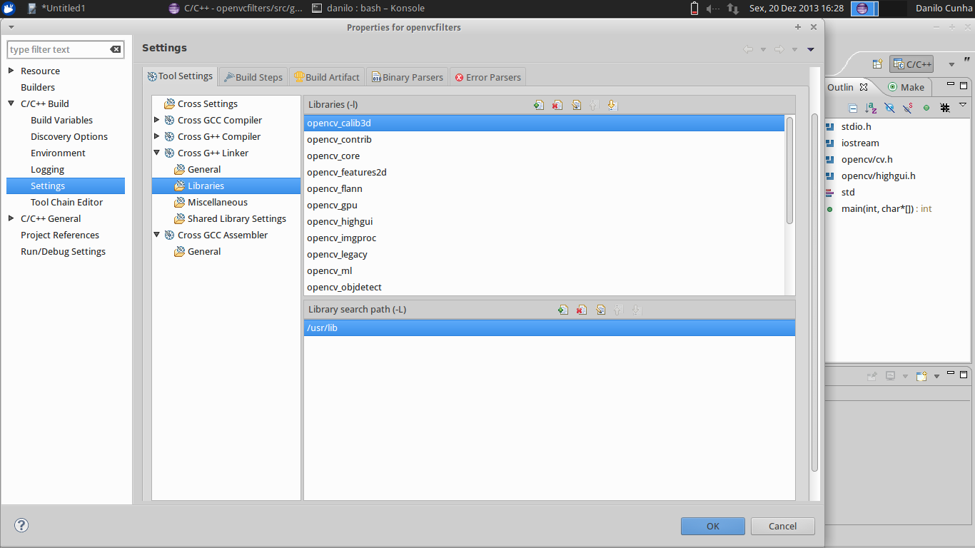 Danilo Cunha's Blog.: Configurando OpenCV no Eclipse (Eclipse-CDT ...