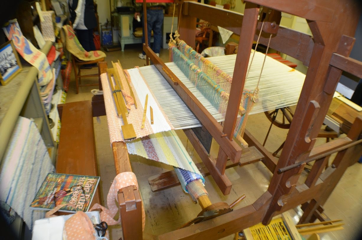 Full size loom with peddles (photo by Trisha)