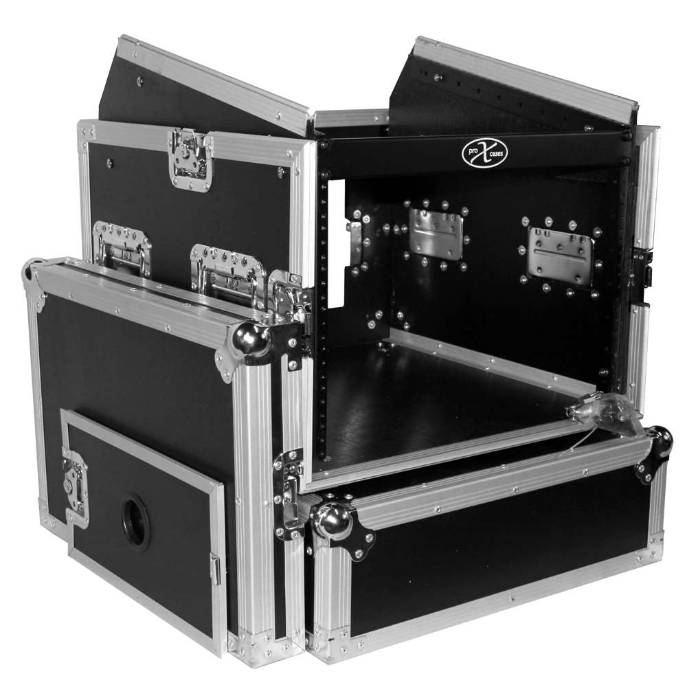 Pro X Cases 8 Space Amp Rack 10 Slanted Top 8U 10U Mixer DJ Combo Rack