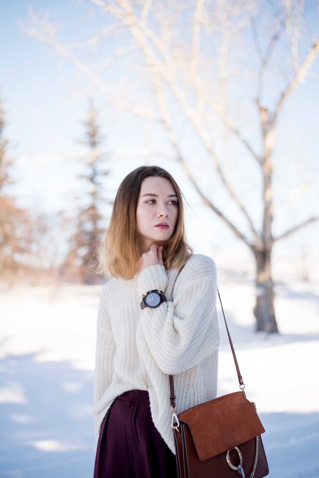 Jord watches, wood watches, uniqlo, minimalistic outfit, winter fashion, culottes