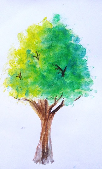 Cara mewarnai pohon dengan watercolor - MAYAGAMI