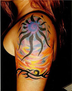 tribal sun tattoo design