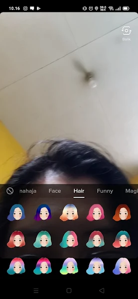 Select the hair color effect