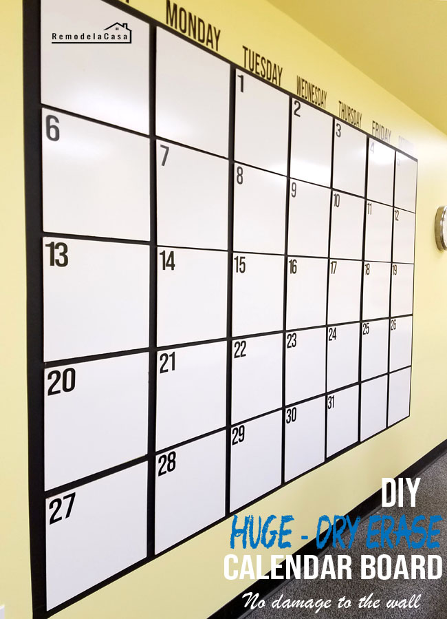 DIY Giant Post-it Wall Calendar  Wall calendar, Diy calendar wall, Wall  planner