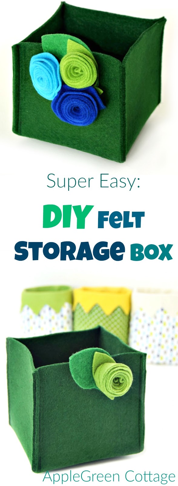 EasySew Quick DIY Felt Storage Box AppleGreen Cottage