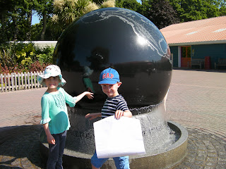 floating granite globe