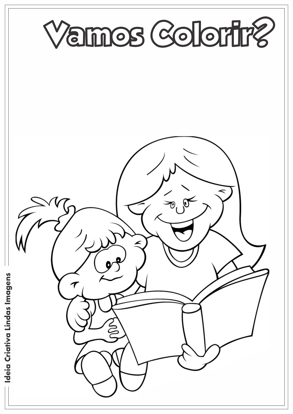 Desenho para colorir - Dia do Livro Infantil