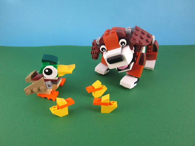 Set LEGO Creator 3in1 31044 Park Animals (Modelo 1 - Cachorro e patos)