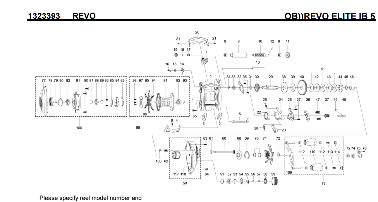 abu garcia revo elite IB series schematics | most complete fishing