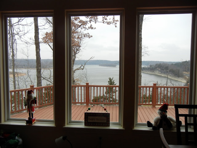 The view of Beaver Lake from my parent's lakehouse