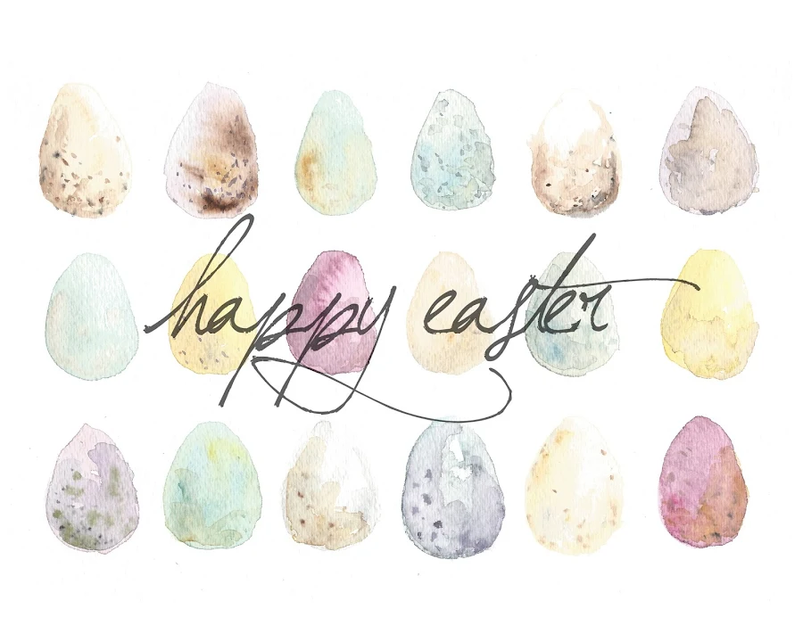 Eggs watercolor Easter printable