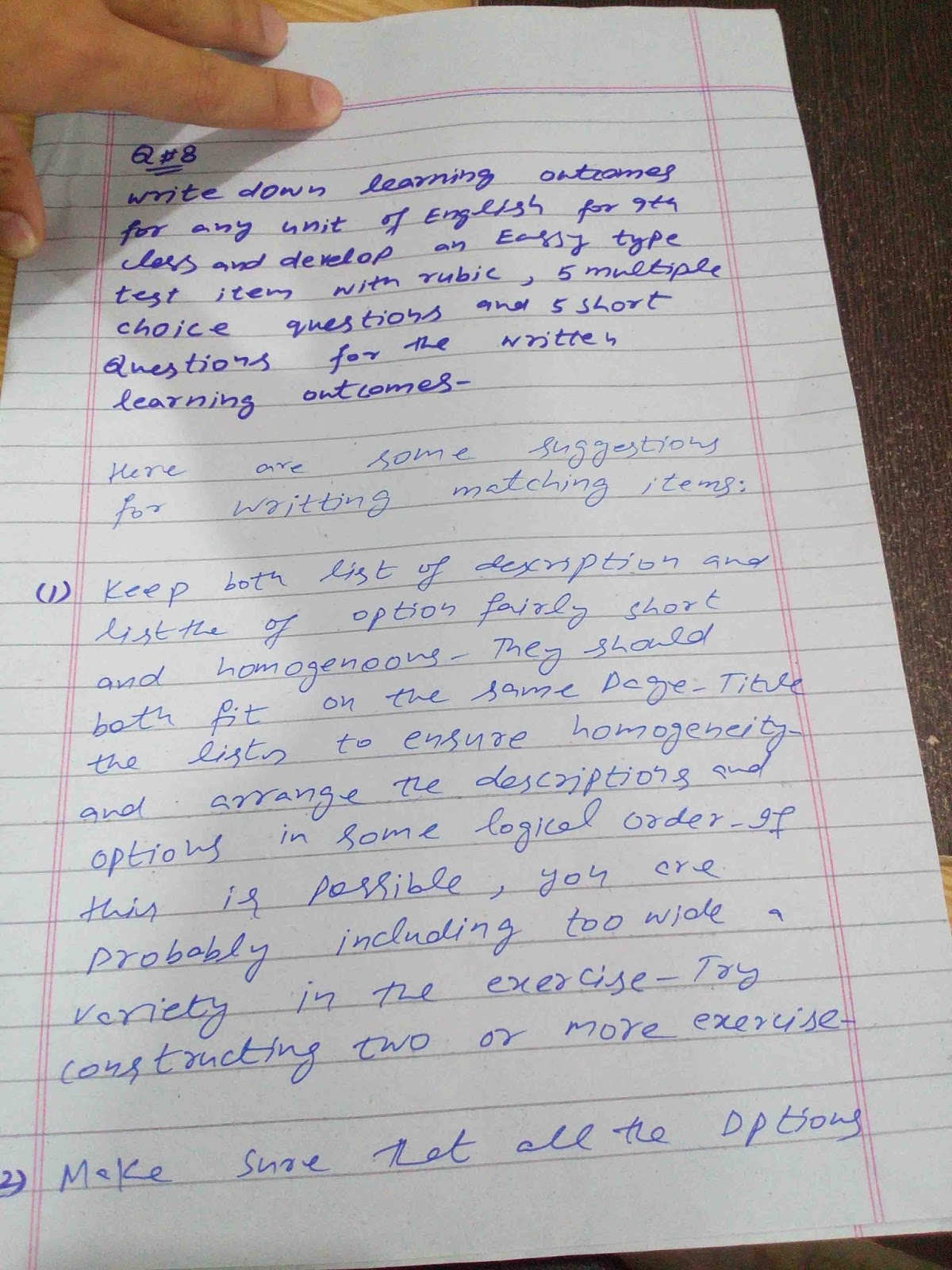 B.ed Handwritten Solved Assignments code 8602 free Download