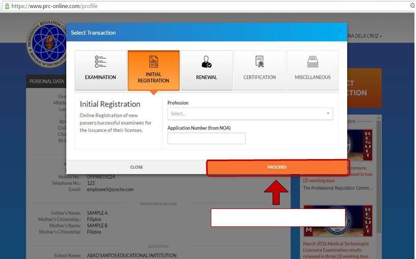 PRC Online Initial Registration for Board Passers How to Register