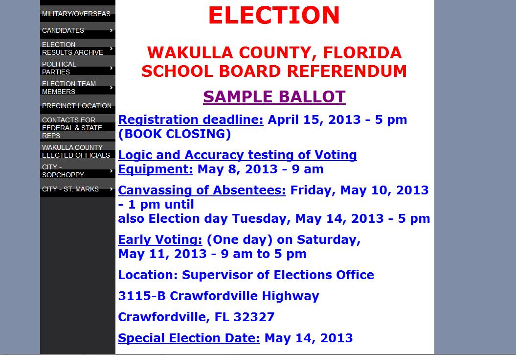 Wakulla Democratic Women: Special Election Program with Superintendent Wakulla Democratic Women: Special Election Program with Superintendent