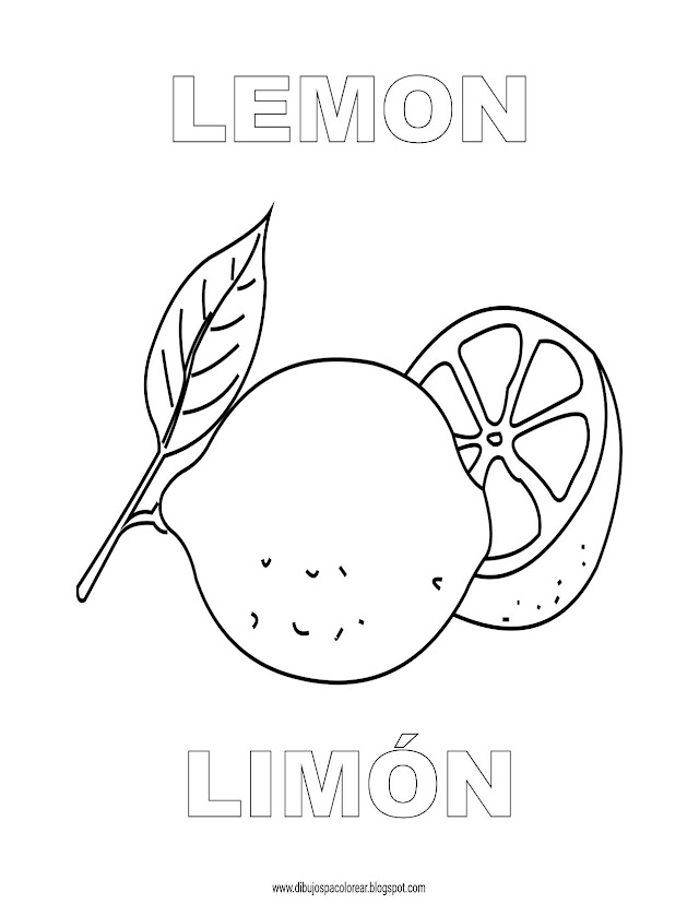 Dibujos Inglés - Español con L: Limón - Lemon