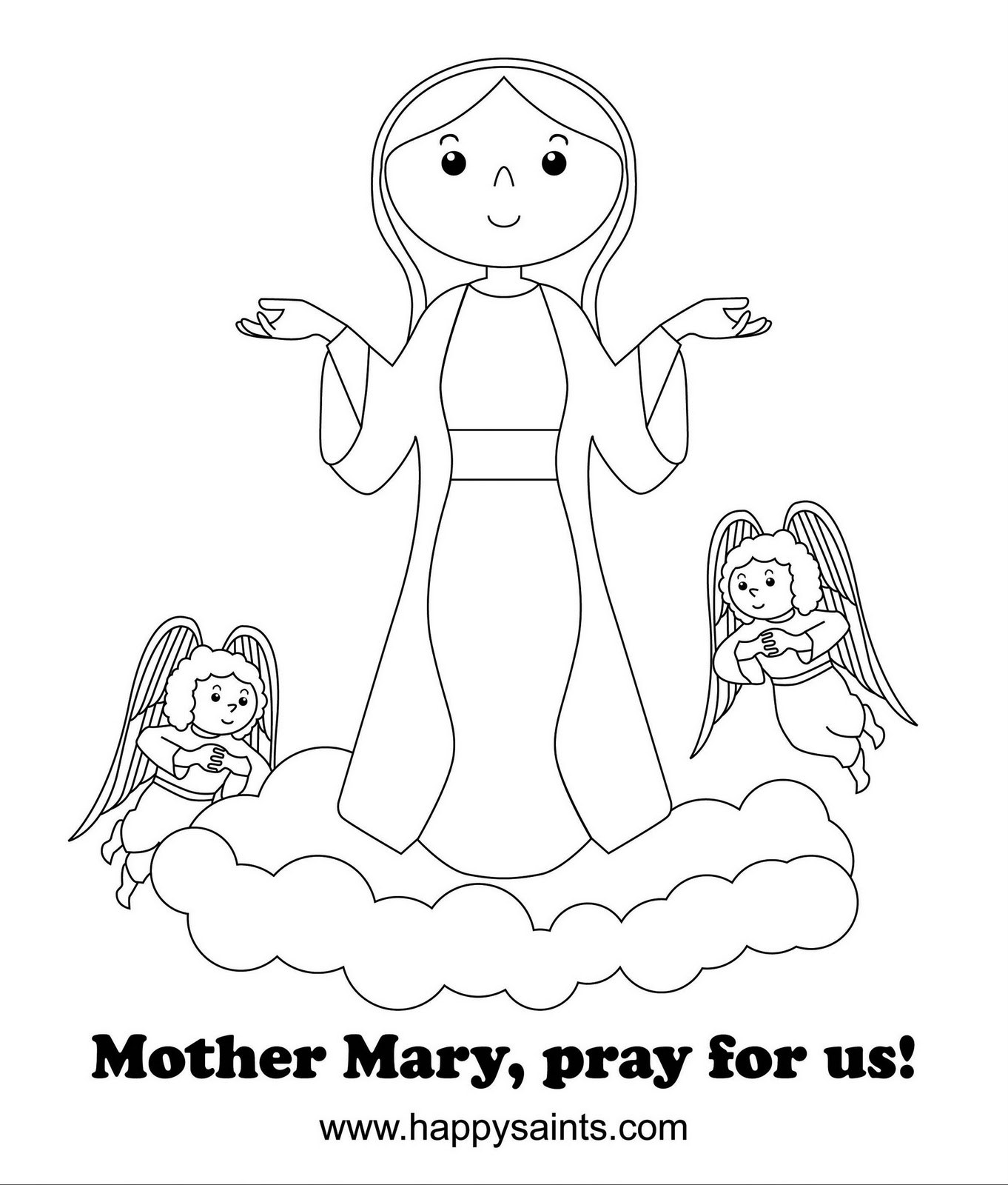 Printable Mother Mary Coloring Page - Printable World Holiday