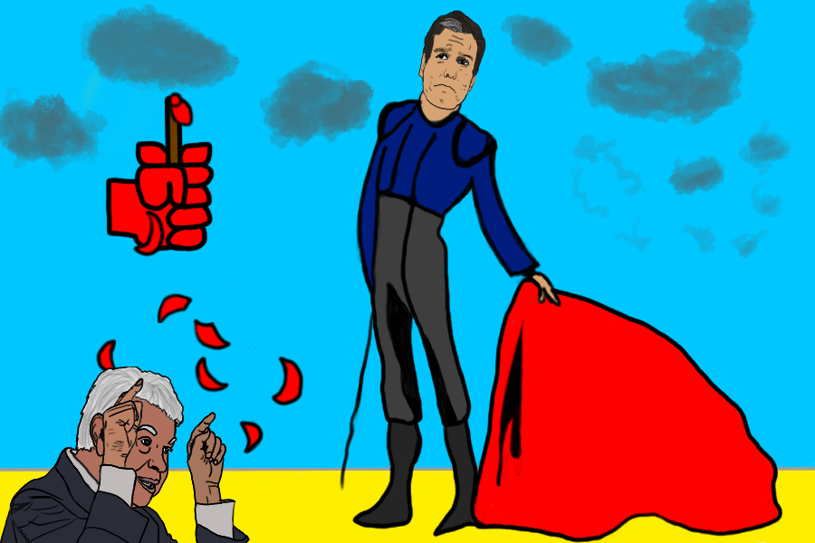 Dibujando la Utopía Caricatura de Pedro Sánchez y Felipe Gonzalez