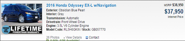 2016 Honda Odyssey EX-L w/Navigation 2016 Honda Odyssey EX-L w/Navigation