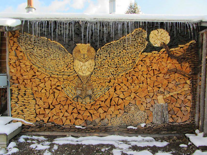 Eagle Logs - These People Turned Log Piling Into An Art Form