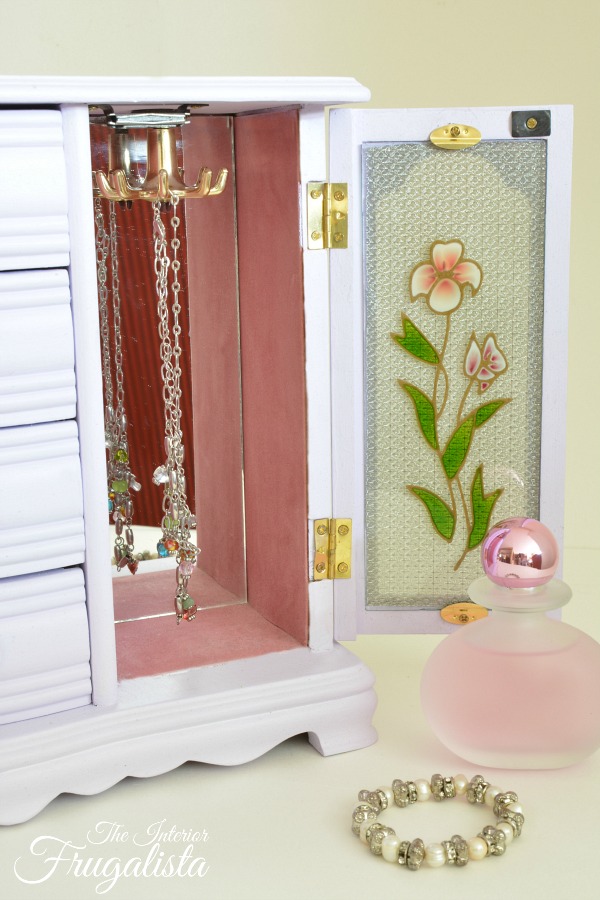 A Lavender Vintage Jewelry Box Makeover Interior Frugalista