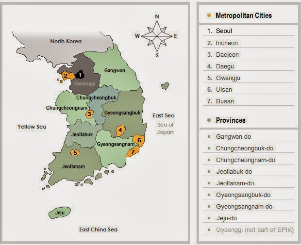 Map of South Korea