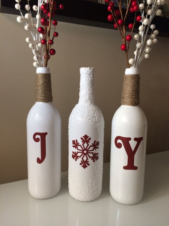 25 Christmas Decoration Ideas With Wine Bottles  Do it yourself ideas
