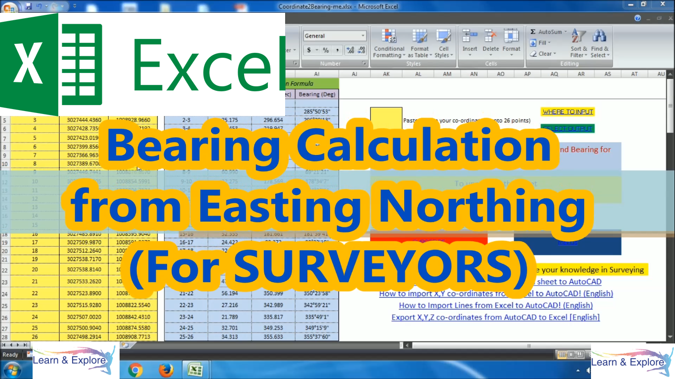 Learn & Explore Bearing and Distance Calculation from Easting