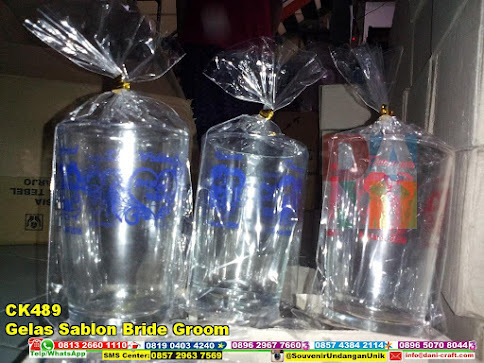 jual Gelas Sablon Bride Groom