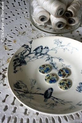 Old plate decorated with birds