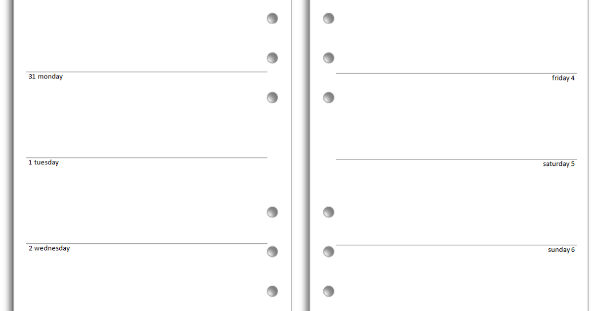 Philofaxy: New Filofax diary layout to download – CC inspired A5 and ...