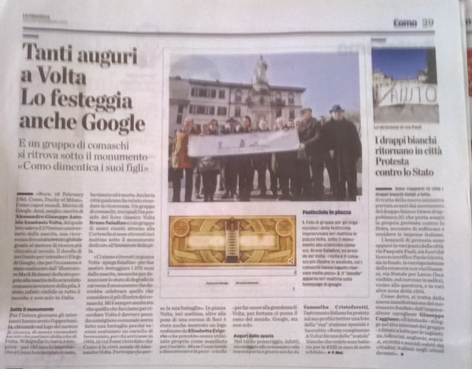 Un "doodle" per Alessandro Volta